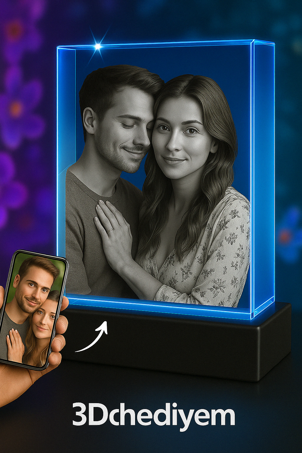 3D Kristal  Dikdörtgen